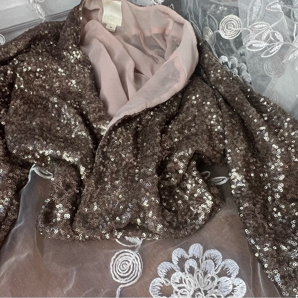 Sequin Line & Dot Rose Gold Jacket - Picture 8 of 17